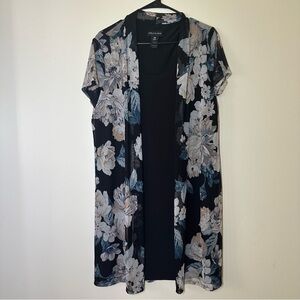 Stella‎ & Julie Women's 16W Midi Sleeveless Dress and Attached Sheer Cardigan